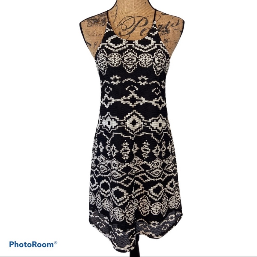 Urban Outfitters Black White Boho Swing Racerback Mini Dress XS